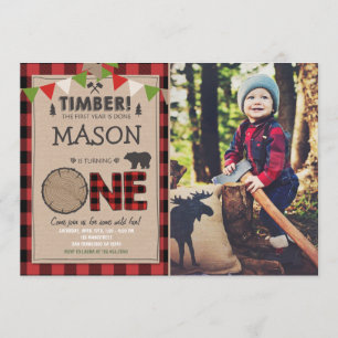 Lumberjack Anniversaire Invitation Forêt Anniversa
