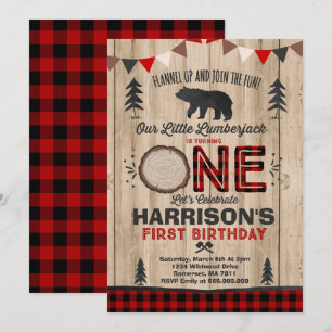 Lumberjack Anniversaire Invitation Lumberjack Part