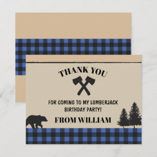 Lumberjack Ax Check Anniversaire Carte de remercie