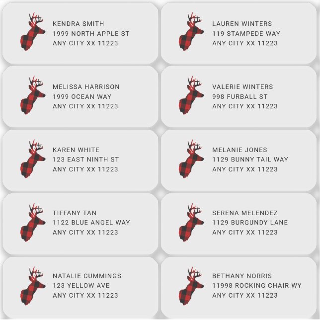 Lumberjack Buck tête Étiquettes de adresse invités (Devant)
