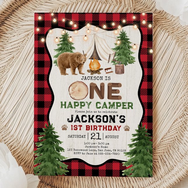 Lumberjack Camping Birthday Invitation (Créateur téléchargé)