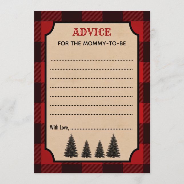 Lumberjack Conseils pour les cartes Baby showers m (Devant)