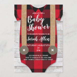 Lumberjack Flannel Boy Baby shower Invitation