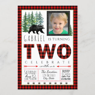 Lumberjack Invitations de fête d'anniversaire