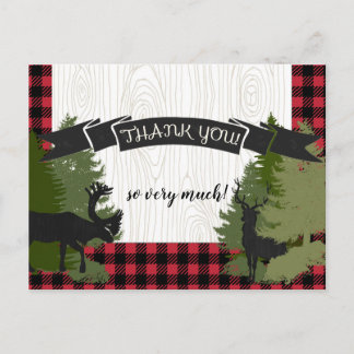 Lumberjack Plaid Baby Boy Carte Postale Merci Note