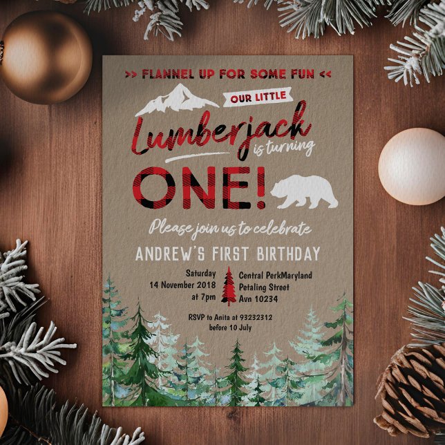 Lumberjack Première Invitation Woodland (Créateur téléchargé)