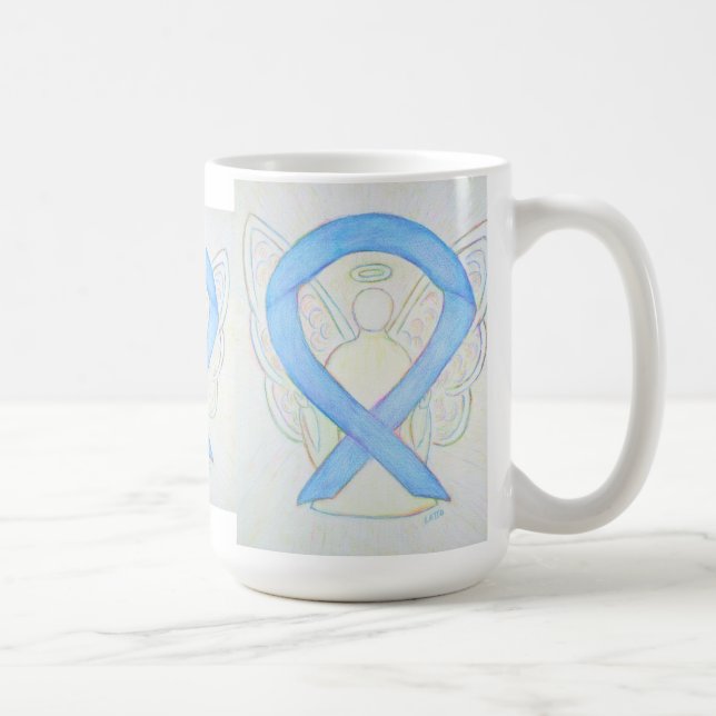 Lumière Blue Sensibilisation Ruban Angel Art Mug (Droite)