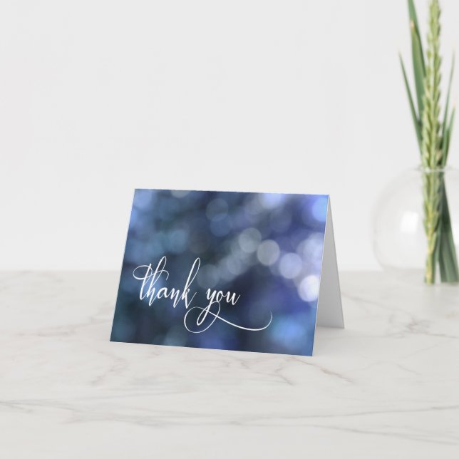 Lumière Bokeh Bleue/Typographie 32 Merci pour le M (Devant)