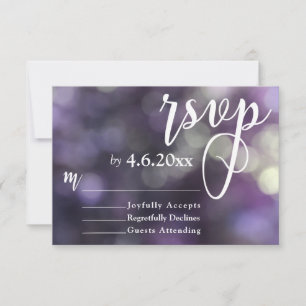Lumière Bokeh Violet & Typographie 32 RSVP