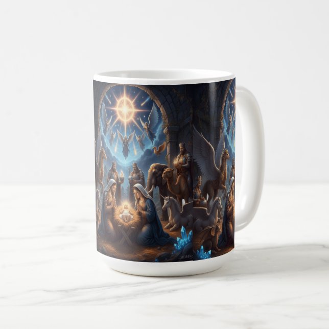 Lumière céleste sur l'unité – Mug Inspirant (Devant droit)