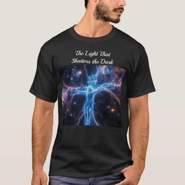 Lumière dans les ténèbres - T-shirt chrétien (Devant)
