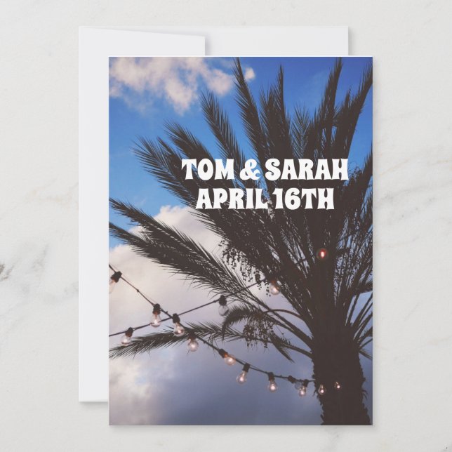 LUMIÈRE DE CHAÎNE INVITATIONS DE MARIAGE TROPICAL  (Devant)