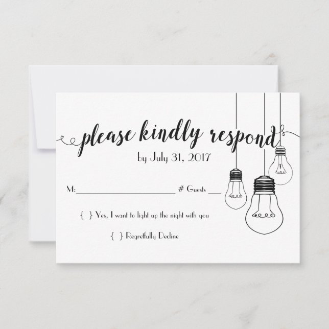 Lumière de ma vie mariage carte RSVP (Devant)