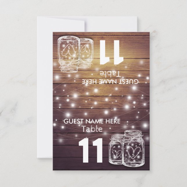 Lumière de pot de maçon de numéro de table de plac (Devant)