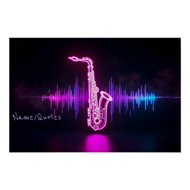 Lumière de saxophone néon – Art mural musical futu (Devant)