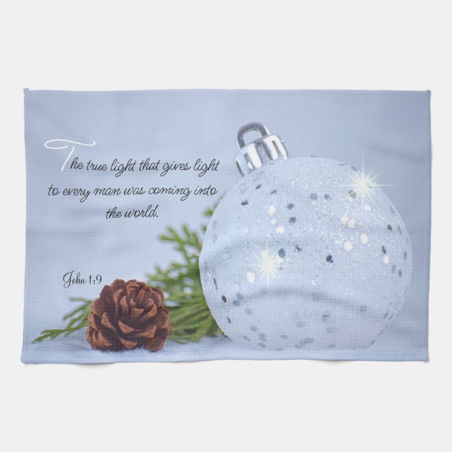 Lumière du monde de Noël serviette de cuisine (Horizontal)