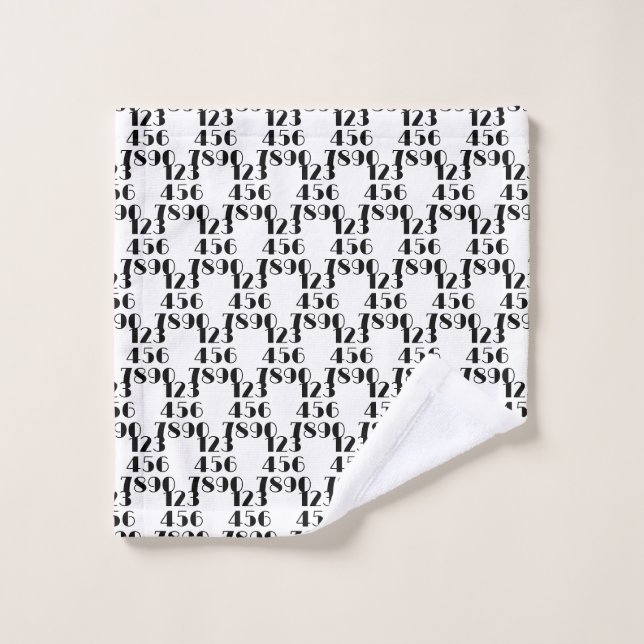 Lumière Élégante Noir et Blanc : 0 à 9 (Gant de toilette)