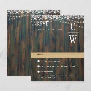 LUMIÈRE EN BOIS RUSTIQUE LÂCHE Mariage RSVP