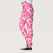 Lumière folle et Coeurs roses foncés Leggings