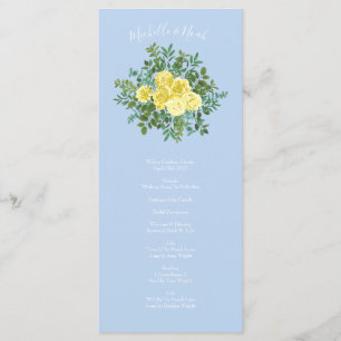 Lumière Jaune Bleu Pâle Rose Programmes de mariage