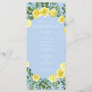 Lumière Jaune Bleu Pâle Rose Programmes de mariage