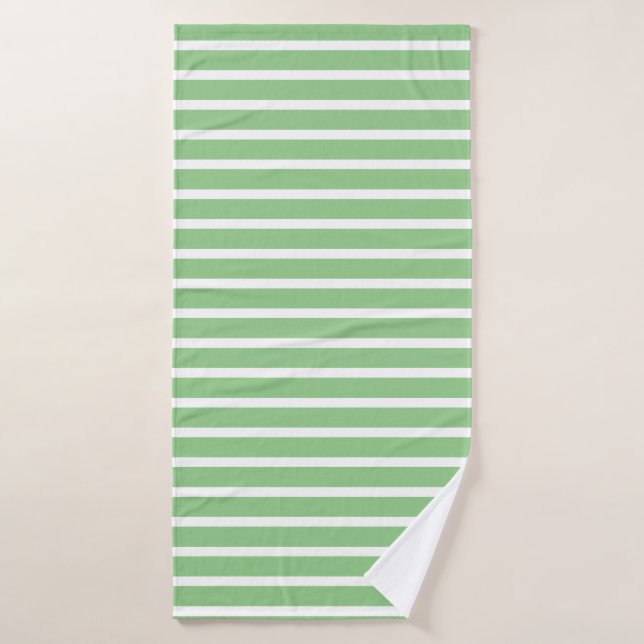 Lumière Sage Vert Blancs Personnalisé Printemps Ét (Serviette de bain)