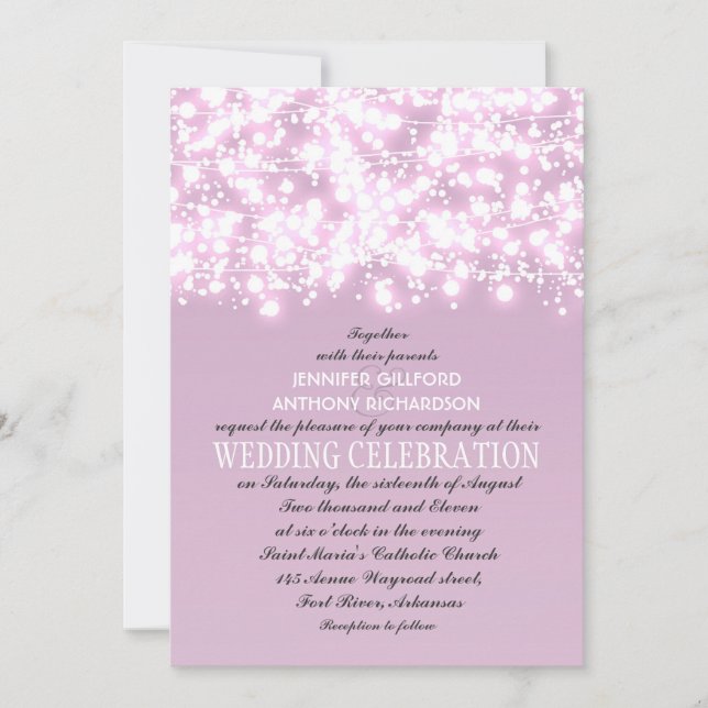 lumière violette lumière mariage invitations maria (Devant)
