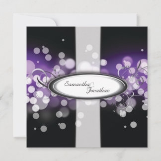 Lumière vive du monogramme violet Faire-part de ma
