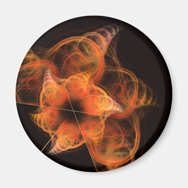 Lumières Abstrait Art Round Magnet (Devant)