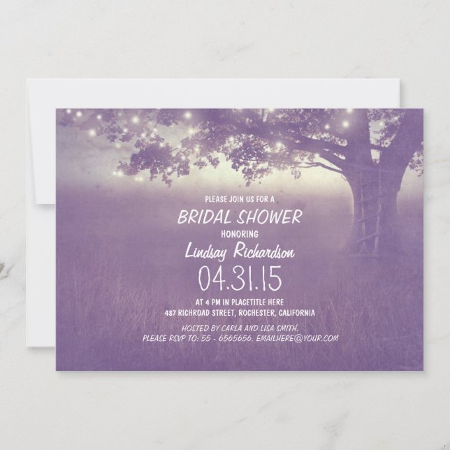 lumières arbre rustique nuptiale invitation à la d (Devant)