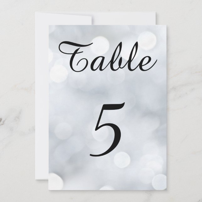 Lumières blanches numéro de table mariage flocon d (Dos)