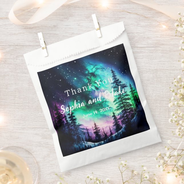 Lumières célestes du Nord Mariage Faveur Sacs (Coupé)