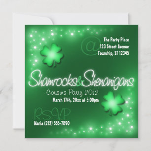 Lumières chanceuses - Invitations Shamrocks & Shen