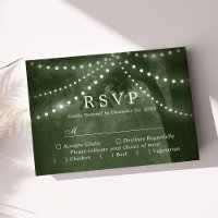 Lumières de Arbre Rustique Vert Mariage RSVP