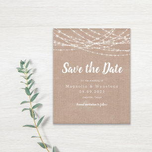 Lumières de Chaîne de Burlap Rustique Mariage Sauv