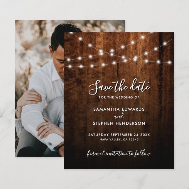 Lumières de Chaîne Rustiques & Bois Mariage Épargn (Devant / Derrière)