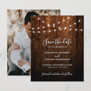 Lumières de Chaîne Rustiques & Bois Mariage Épargn