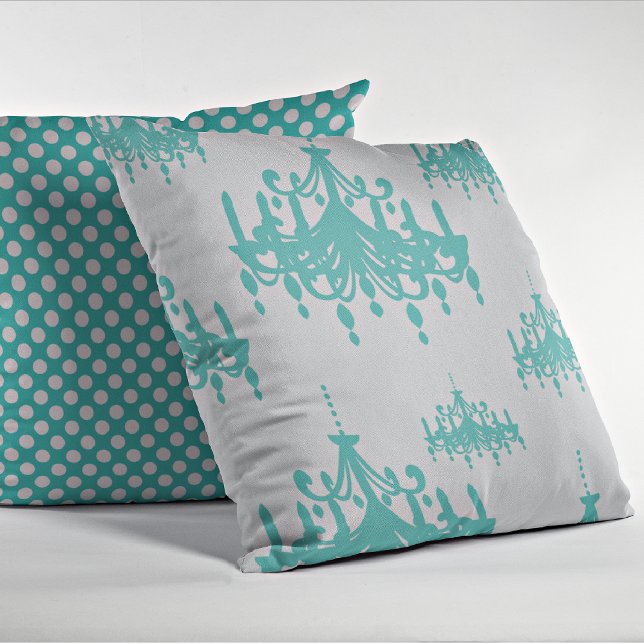 Lumières de Chandeliers Bleu sarcelle Coussin de j (Créateur téléchargé)