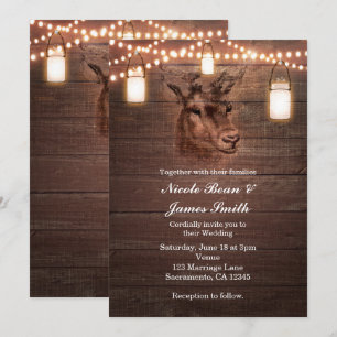 Lumières de corde de tête de cerf et invitations d