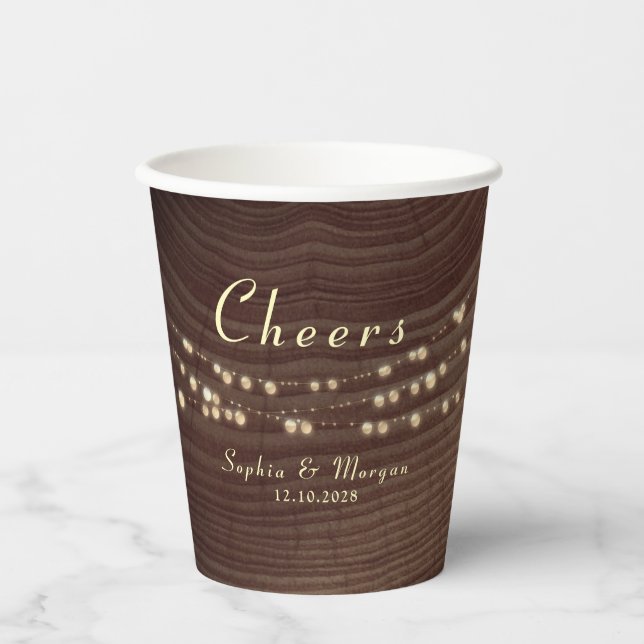 Lumières de Fête Mariage Gobelets en Papier (Recto)