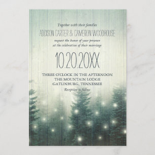 Lumières de la forêt Invitation de mariage rusti