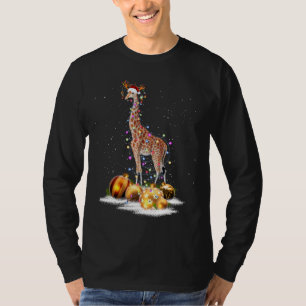 Lumières de la Giraffe Santa Chapeau Sweat Xmas Tr