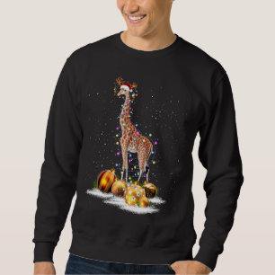 Lumières de la Giraffe Santa Chapeau Sweat Xmas Tr