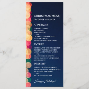 Lumières de l'arbre bokeh, Menu de Noël