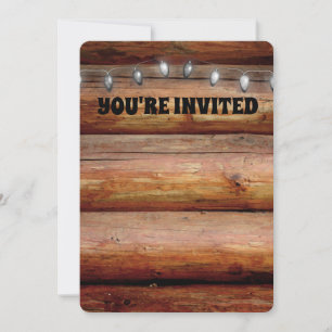 LUMIÈRES DE MARIAGE À FILS RUSTIQUES INVITATIONS