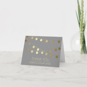 Lumières de mariage en feuille d'or Merci