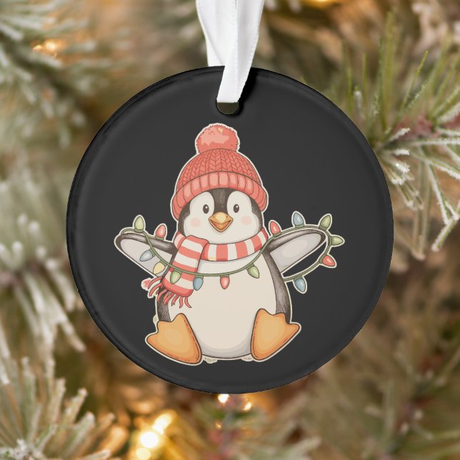 Lumières de Noël en forme de pingouin avec chapeau (Arbre)