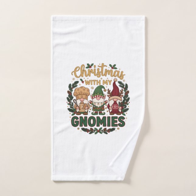 Lumières de Noël Gnomes Bâton de Bonbon (Serviette à main)