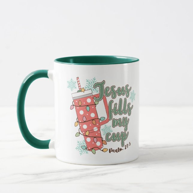 Lumières de Noël Mug religieuse Jésus remplit ma c (Gauche)