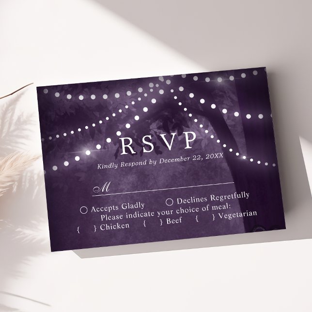 Lumières de Noël sur un Arbre Rustique Violet RSVP (Créateur téléchargé)